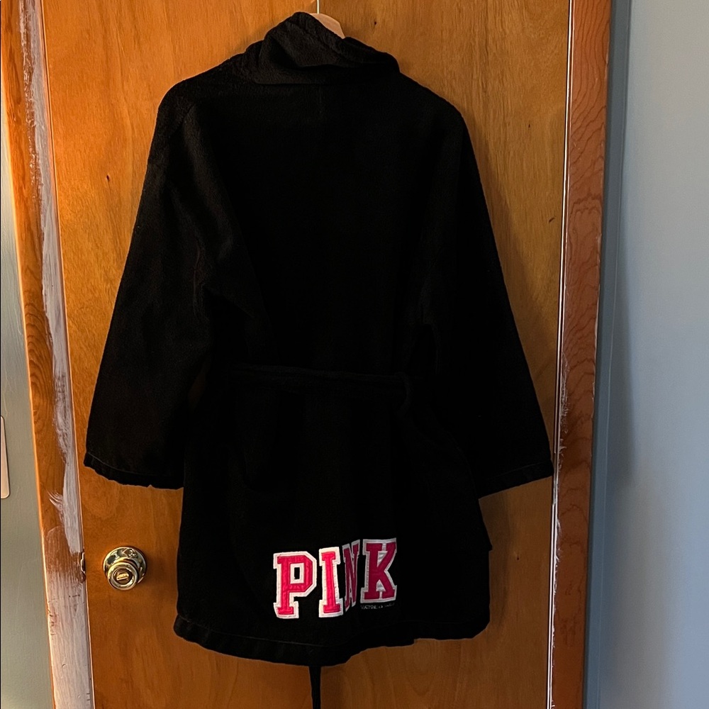PINK Black bathrobe with Pink Logo